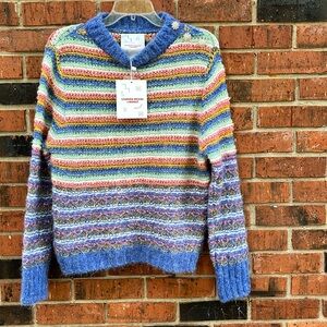 New Leandra Medine x Mango Rainbow Striped Sweater Size Medium